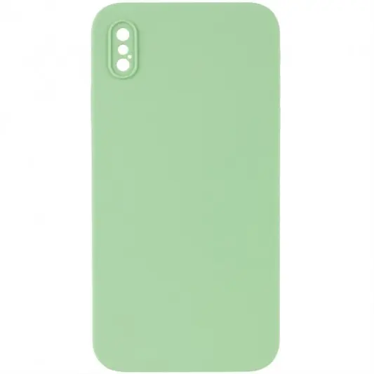 Silicone Case Square Full Camera Protective (AA) NOLOGO для Apple iPhone XS Max (6.5") М'ятний / Mint
