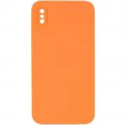 Silicone Case Square Full Camera Protective (AA) NOLOGO для Apple iPhone XS Max (6.5") Помаранчевий / Papaya