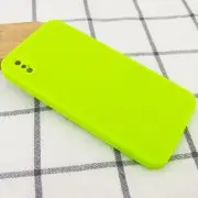 Silicone Case Square Full Camera Protective (AA) NOLOGO для Apple iPhone XS Max (6.5") Салатовий / Neon green