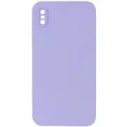 Silicone Case Square Full Camera Protective (AA) NOLOGO для Apple iPhone XS Max (6.5") Бузковий / Dasheen