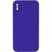 Silicone Case Square Full Camera Protective (AA) NOLOGO для Apple iPhone XS Max (6.5") Фиолетовый / Ultra Violet