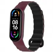 Ремінець Dual-color Magnetic для Xiaomi Mi Band 7/6/5/4/3 Plum / Black