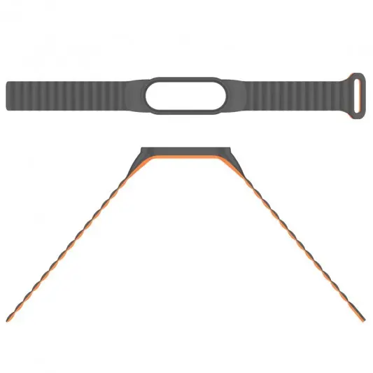Ремінець Dual-color Magnetic для Xiaomi Mi Band 9/8 Gray / Orange - зображення 3 