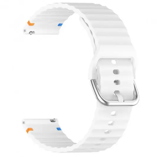 Силіконовий ремінець Wavy для Smart Watch 20mm White - зображення 1 