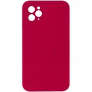 Silicone Case Square Full Camera Protective (AA) NOLOGO для Apple iPhone 11 Pro Max (6.5") Червоний / Rose Red