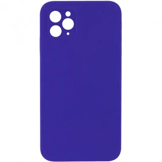 Silicone Case Square Full Camera Protective (AA) NOLOGO для Apple iPhone 11 Pro Max (6.5") Фіолетовий / Ultra Violet