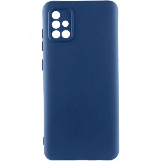 Чехол TPU GETMAN Liquid Silk Full Camera для Samsung Galaxy A51 Синий / Navy Blue