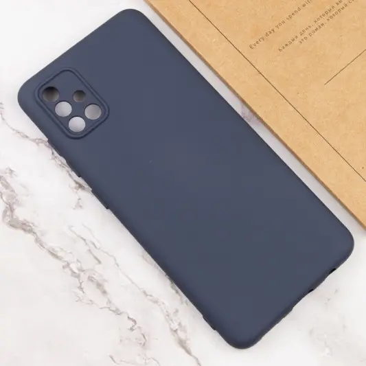 Чохол TPU GETMAN Liquid Silk Full Camera для Samsung Galaxy A51 Синій / Midnight Blue - зображення 3 