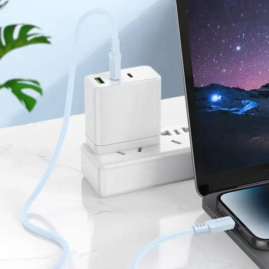 Дата кабель Borofone BX115 Lotto USB to Type-C 3A (1m) Blue - зображення 4 