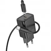 СЗУ Hoco N62 Gentle PD30W (1USB-C) + кабель Type-C to Type-C Black