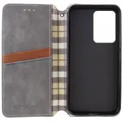 Кожаный чехол-книжка GETMAN Cubic (PU) для Samsung Galaxy S23 FE Серый