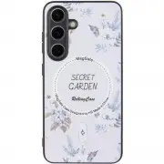 TPU+PC чехол Secret Garden with MagFit для Samsung Galaxy S23 FE White