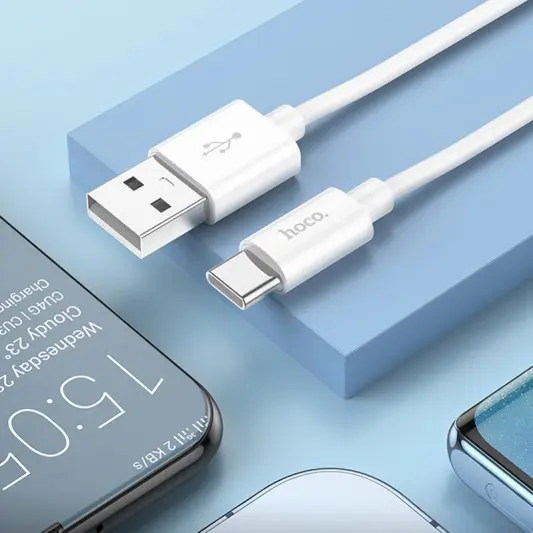 Дата кабель Hoco X87 Magic silicone USB to Type-C (1m) White - зображення 5 
