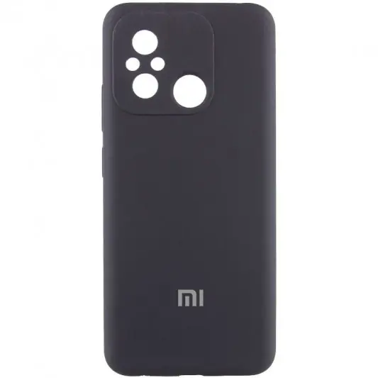 Чохол Silicone Cover Lakshmi Full Camera (AA) with logo для Xiaomi Redmi 12C / Poco C55 Чорний / Black