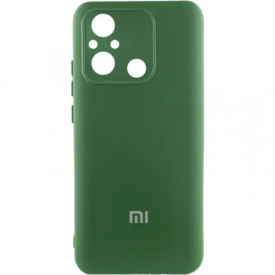 Чехол Silicone Cover Lakshmi Full Camera (AA) with logo для Xiaomi Redmi 12C / Poco C55 Зеленый / Dark green