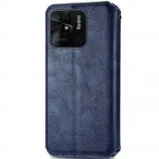 Кожаный чехол-книжка GETMAN Cubic (PU) для Xiaomi Redmi 10C Синий