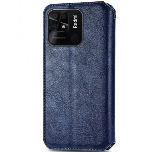 Кожаный чехол-книжка GETMAN Cubic (PU) для Xiaomi Redmi 10C Синий - изображение 1