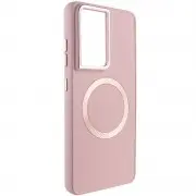 TPU чехол Bonbon Metal Style with MagSafe для Samsung Galaxy S22 Ultra Розовый / Light Pink