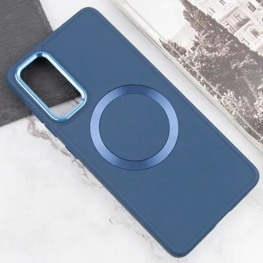 TPU чехол Bonbon Metal Style with MagSafe для Samsung Galaxy S23 FE Синий / Cosmos Blue - изображение 3
