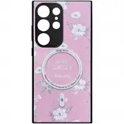 TPU+PC чехол Secret Garden with MagFit для Samsung Galaxy S23 Ultra Pink
