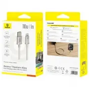 Дата кабель Baseus Titanium Alloy Fast Charging USB to Type-C 100W (1m) (P10378102) Galaxy Titanium Gold