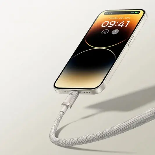 Дата кабель Baseus Titanium Alloy Fast Charging USB to Type-C 100W (1m) (P10378102) Galaxy Titanium Gold - зображення 5 