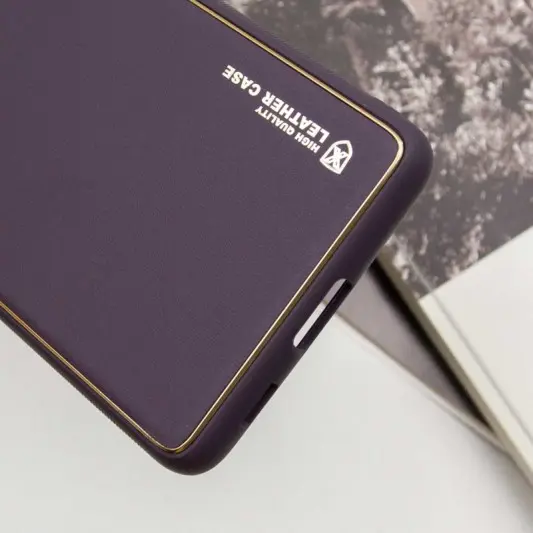 Кожаный чехол Xshield для Samsung Galaxy S21 Ultra Фиолетовый / Dark Purple - изображение 5