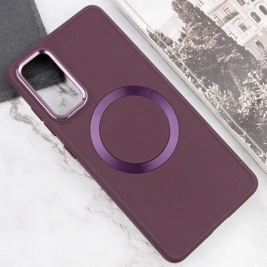 TPU чохол Bonbon Metal Style with MagSafe для Samsung Galaxy A54 5G Бордовий / Plum - зображення 3 