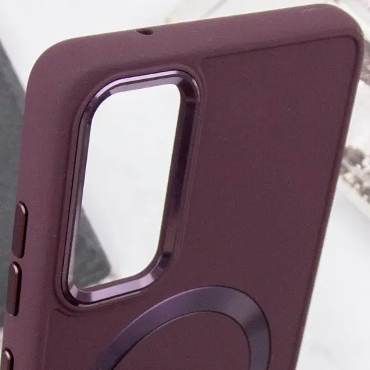 TPU чохол Bonbon Metal Style with MagSafe для Samsung Galaxy A54 5G Бордовий / Plum - зображення 4 