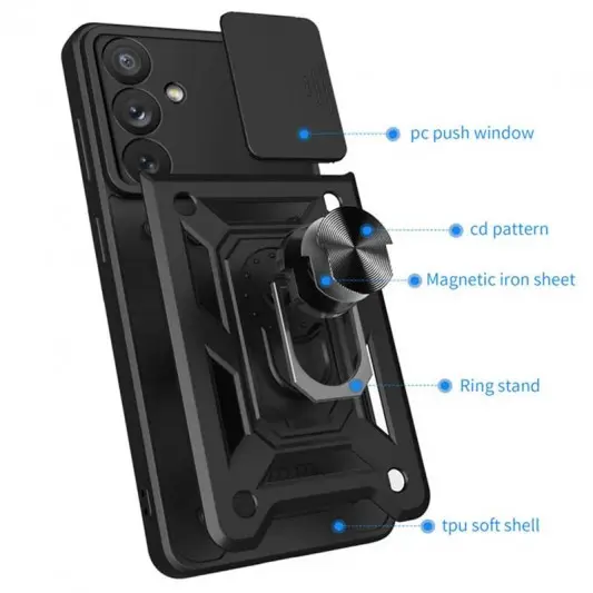 Ударопрочный чехол Camshield Serge Ring для Samsung Galaxy S23+ Черный - изображение 3