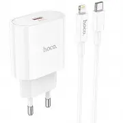 СЗУ Hoco C94A Metro PD20W (1USB-C) + кабель Type-C to Lightning White
