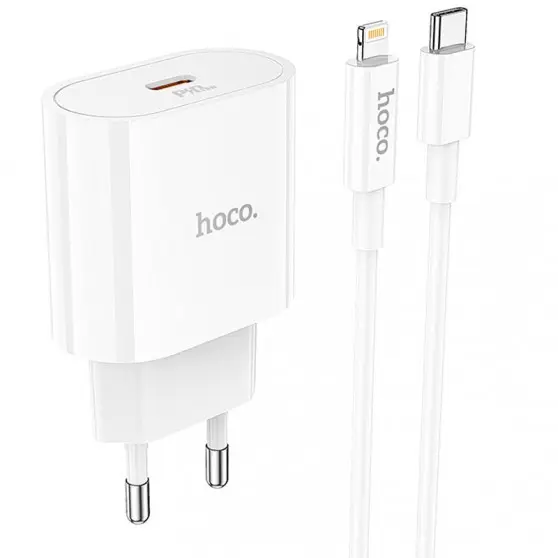МЗП Hoco C94A Metro PD20W (1USB-C) + кабель Type-C to Lightning White