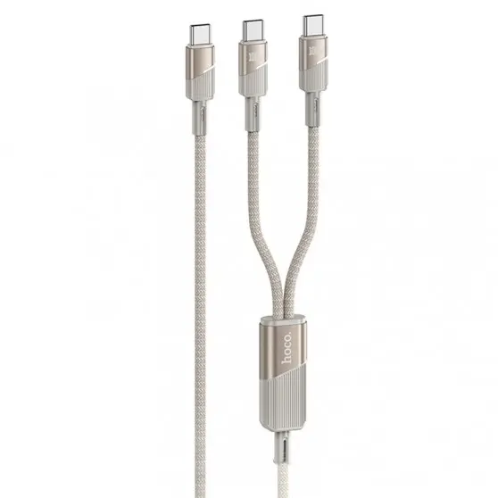 Дата кабель Hoco U139 Type-C to Type-C/Type-C 100W (1.2m) Gold