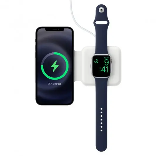БЗП Wireless Charger with Magsafe 2in1 for Apple (AAA) (box) White - зображення 4 