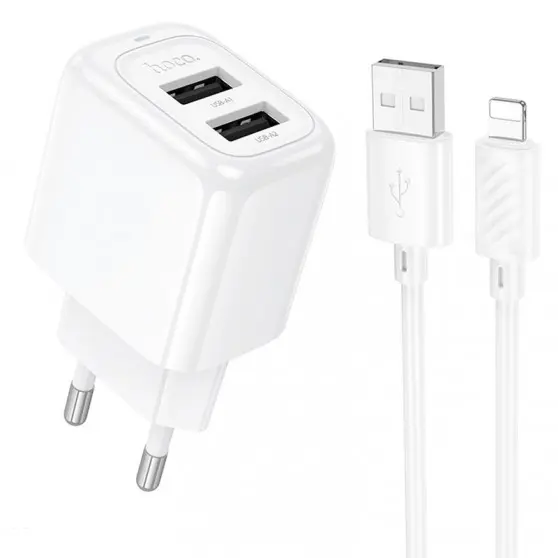 МЗП Hoco CS51A Surplus (2USB-A) + кабель USB to Lightning White