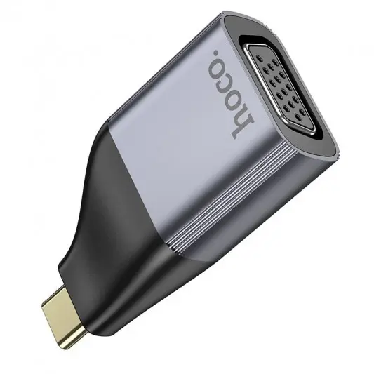 Перехідник Hoco UA34 Type-C to VGA Metal grey - зображення 1 