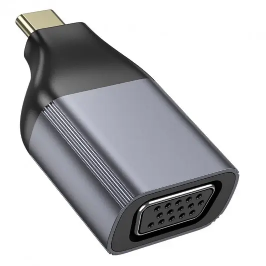 Перехідник Hoco UA34 Type-C to VGA Metal grey - зображення 2 