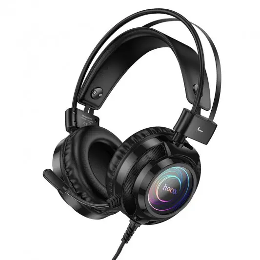 Накладні навушники Hoco W110 Resource (USB+3.5mm/2m) Black - зображення 1 