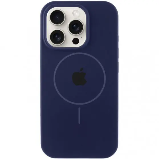 Чохол Silicone Case Full Protective (AA) with MagSafe для Apple iPhone 16 Pro (6.3") Темно-синій / Midnight blue