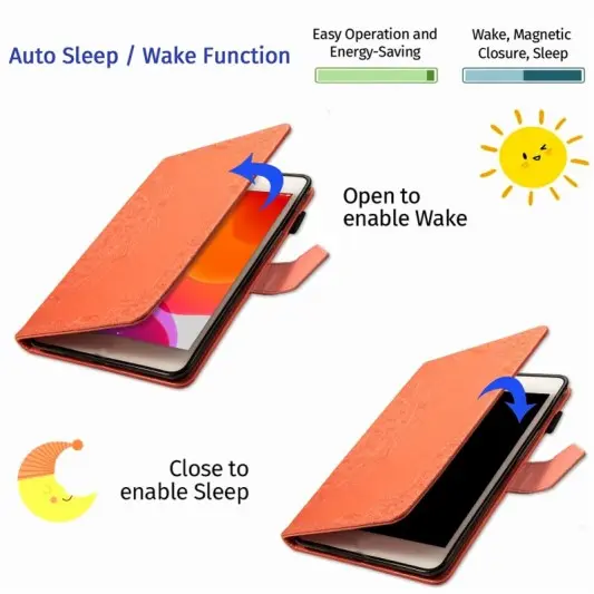 Кожаный чехол Art Case с визитницей для Samsung Galaxy Tab S7+ Оранжевый - изображение 3