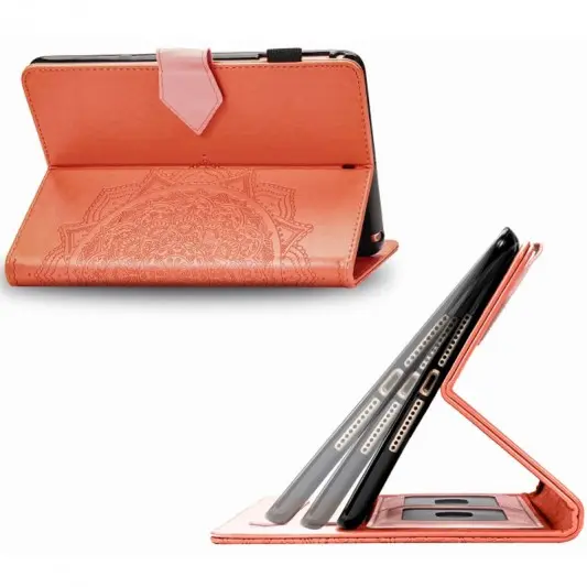 Кожаный чехол Art Case с визитницей для Samsung Galaxy Tab S7+ Оранжевый - изображение 4