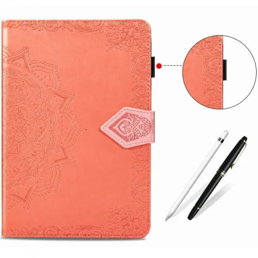 Кожаный чехол Art Case с визитницей для Samsung Galaxy Tab S7+ Оранжевый - изображение 5