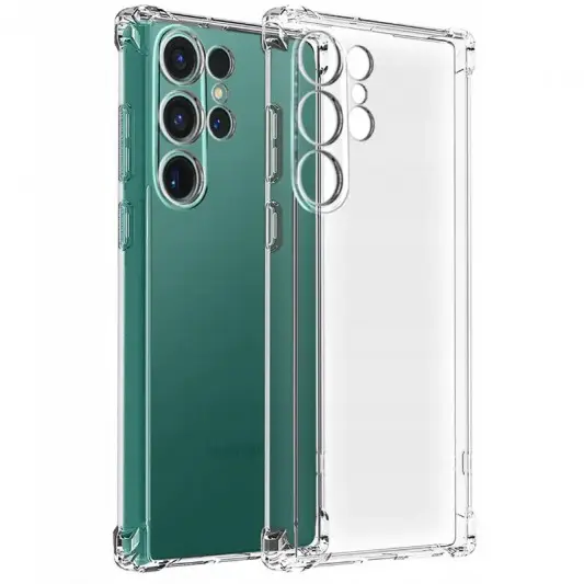 TPU чехол GETMAN Ease logo усиленные углы Full Camera для Samsung Galaxy S23 Ultra Бесцветный (прозрачный)