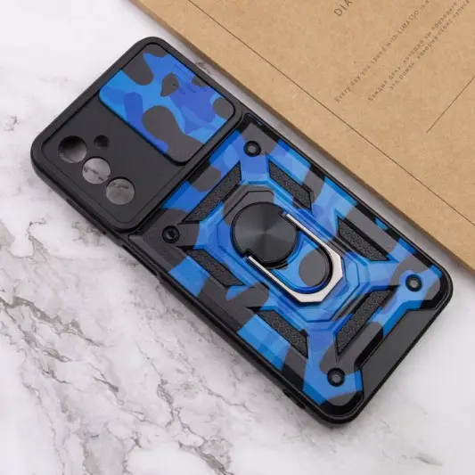 Ударопрочный чехол Camshield Serge Ring Camo для Samsung Galaxy M23 5G / M13 4G Синий / Army Blue - изображение 4