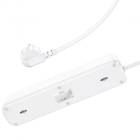 Удлинитель Hoco NS1 Aura PD20W (2USB/1Type-C/4xSocket) White - изображение 2