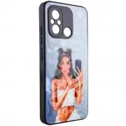 TPU+PC чохол Prisma Ladies для Xiaomi Redmi 12C / Poco C55 Black in White