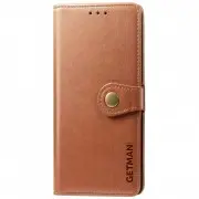 Шкіряний чохол-книжка GETMAN Gallant (PU) для Xiaomi Redmi 10C Коричневий