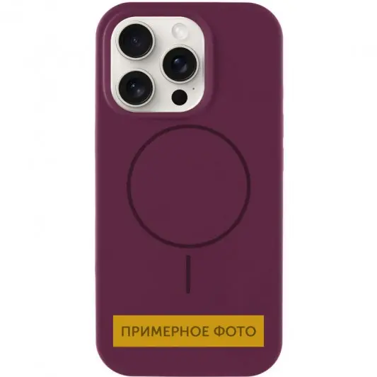 Чохол Silicone Case Full Protective (AA) NO LOGO with MagSafe для Apple iPhone 13 (6.1") Бордовий / Plum