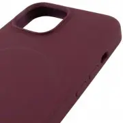 Чохол Silicone Case Full Protective (AA) NO LOGO with MagSafe для Apple iPhone 13 (6.1") Бордовий / Plum