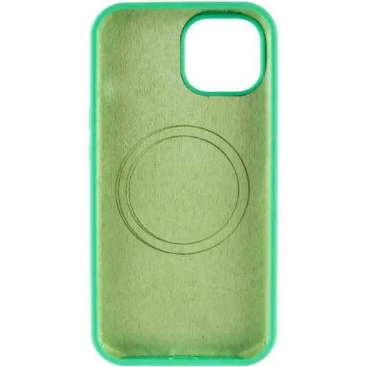 Чохол Silicone Case Full Protective (AA) NO LOGO with MagSafe для Apple iPhone 13 (6.1") Зелений / Spearmint - зображення 2 